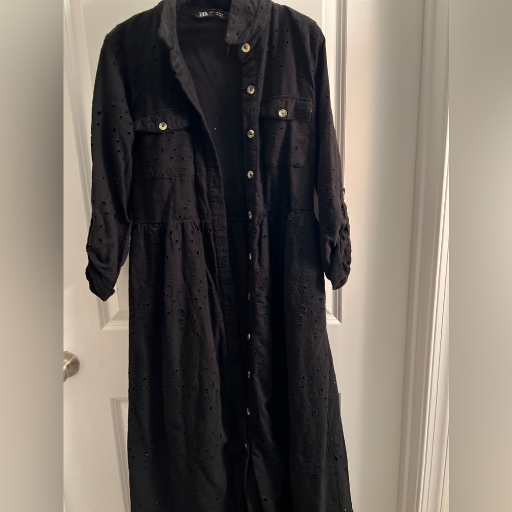 Zara embroidered long dress